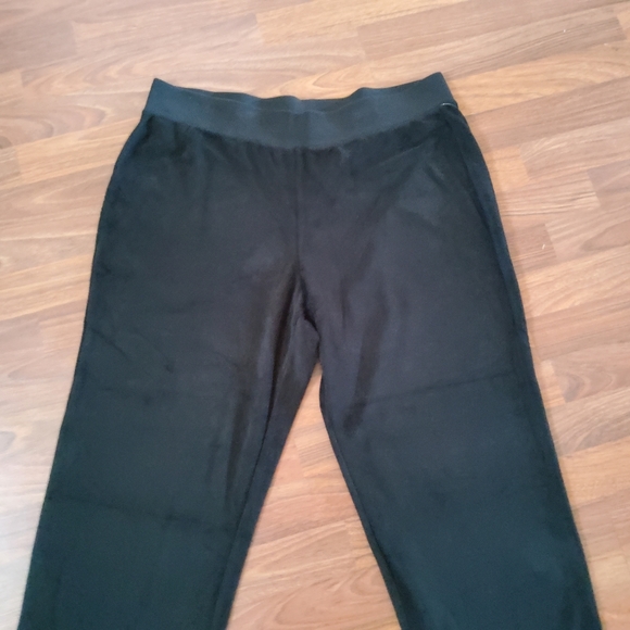 Talbots Velour Velvet Capri Crop Pants 1X Black Wide Leg New - Picture 2 of 7